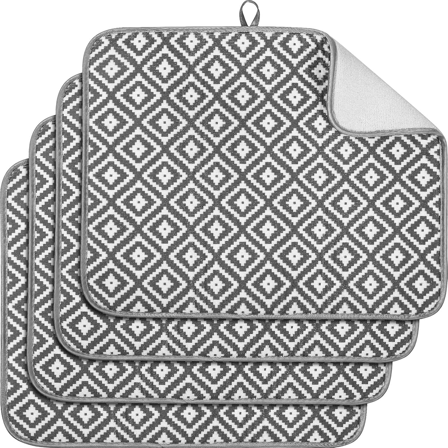 4 Pieces Dish Drying Mat for Kitchen Absorbent Microfiber