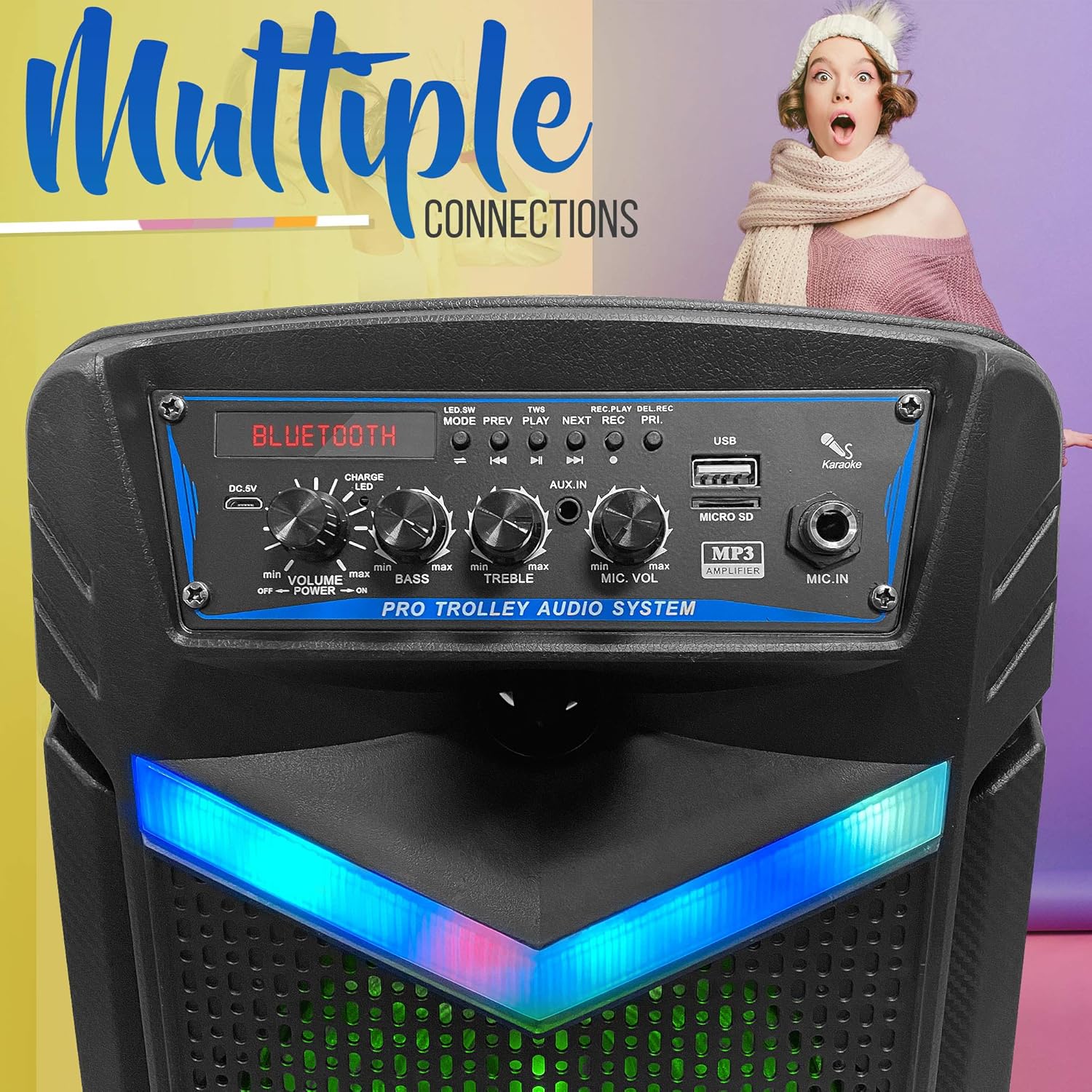 Flash Deals - 40% OFF Portable Bluetooth PA Speaker System - 400W Rechargeable Outdoor Bluetooth Speaker Portable PA System w/ 8” Subwoofer 1” Tweeter, Recording Function, Mic In, Party Lights USB/SD, Radio - Pyle PPHP842B Get Popular Offer Portable Bluetooth PA Speaker System - 400W Rechargeable Outdoor Bluetooth Speaker Portable PA System w/ 8” Subwoofer 1” Tweeter, Recording Function, Mic In, Party Lights USB/SD, Radio - Pyle PPHP842B