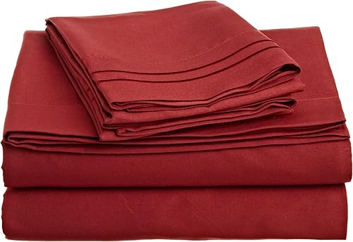 Miniatura 3 de Cathay Home Juego de sábanas de microfibra suave de lujo con fundas de almohada bordadas, Queen, camello