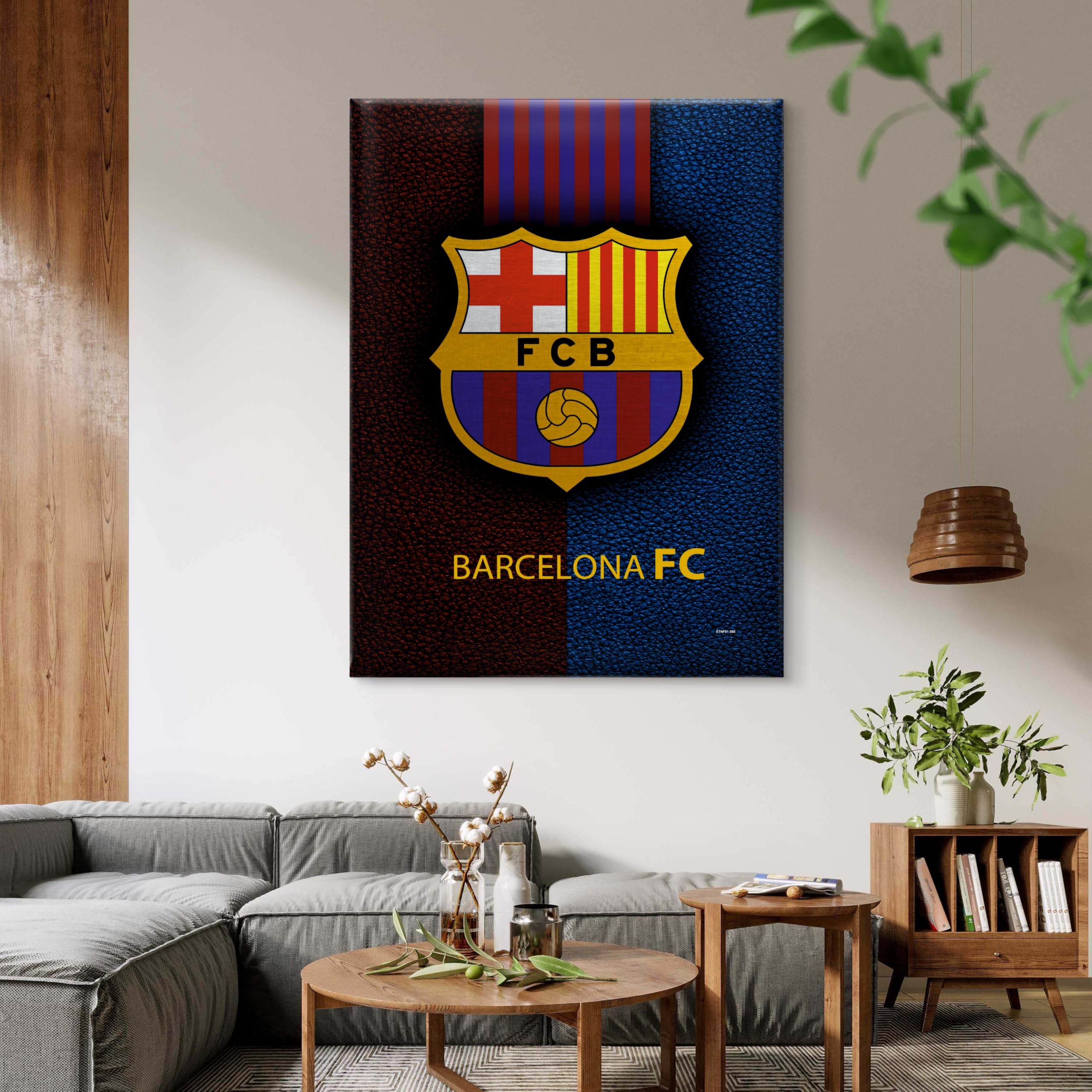 Livin'luxe Barcelona FC Canvas Wall Art | Official FCB Logo Poster for Football Fans | Blue & Maroon Textured | Wall Hanging for Game Room, Office | Gift for Barca Lovers (18 x 24 Inch) CVD-508-image-29