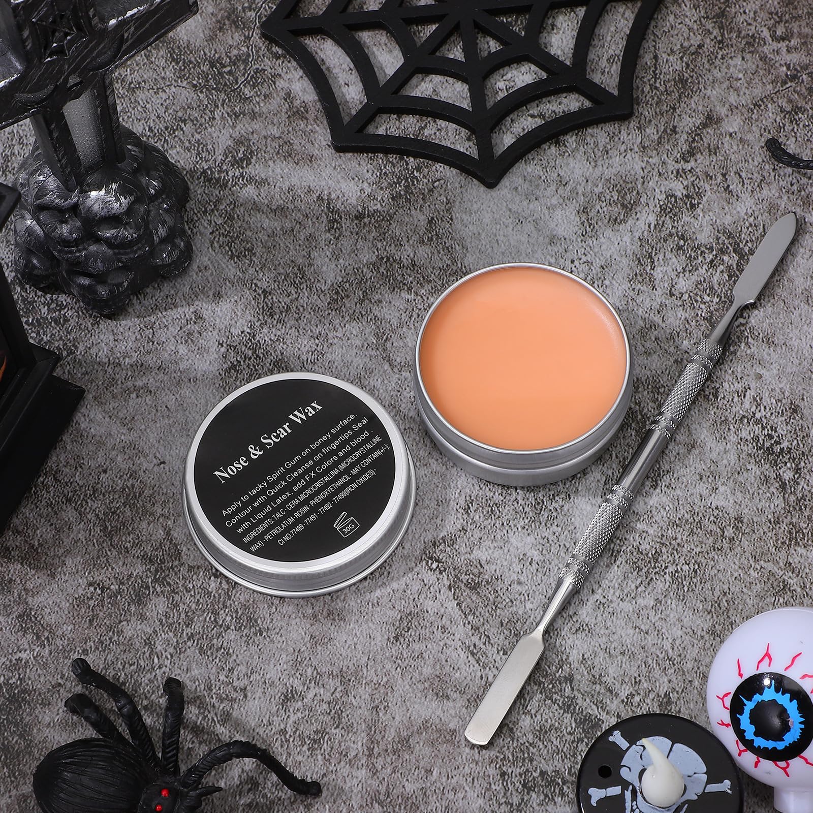 Healeved 5 Piezas Kit de Maquillaje de Halloween con Cera para Cicatrices Falsas y Espátula, Adecuado para Fiestas Temáticas y Efectos Obsequios Profesionales Color Aleatorio