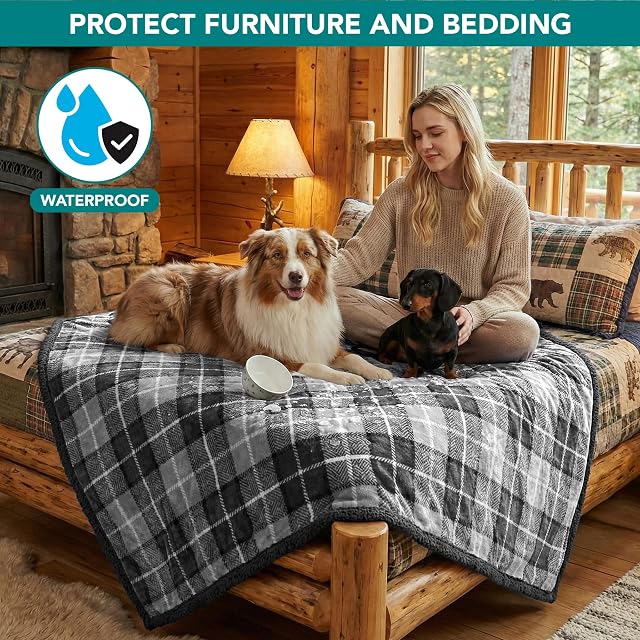 Foto 2 de 8 de PetAmi Manta Impermeable para Perro, Manta para Mascotas, protección para sofá