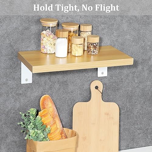 Miniatura 65 de Alise Soportes flotantes para estantes resistentes en forma de L, soportes de esquina de ángulo negro para estantes, soporte de estante reforzado