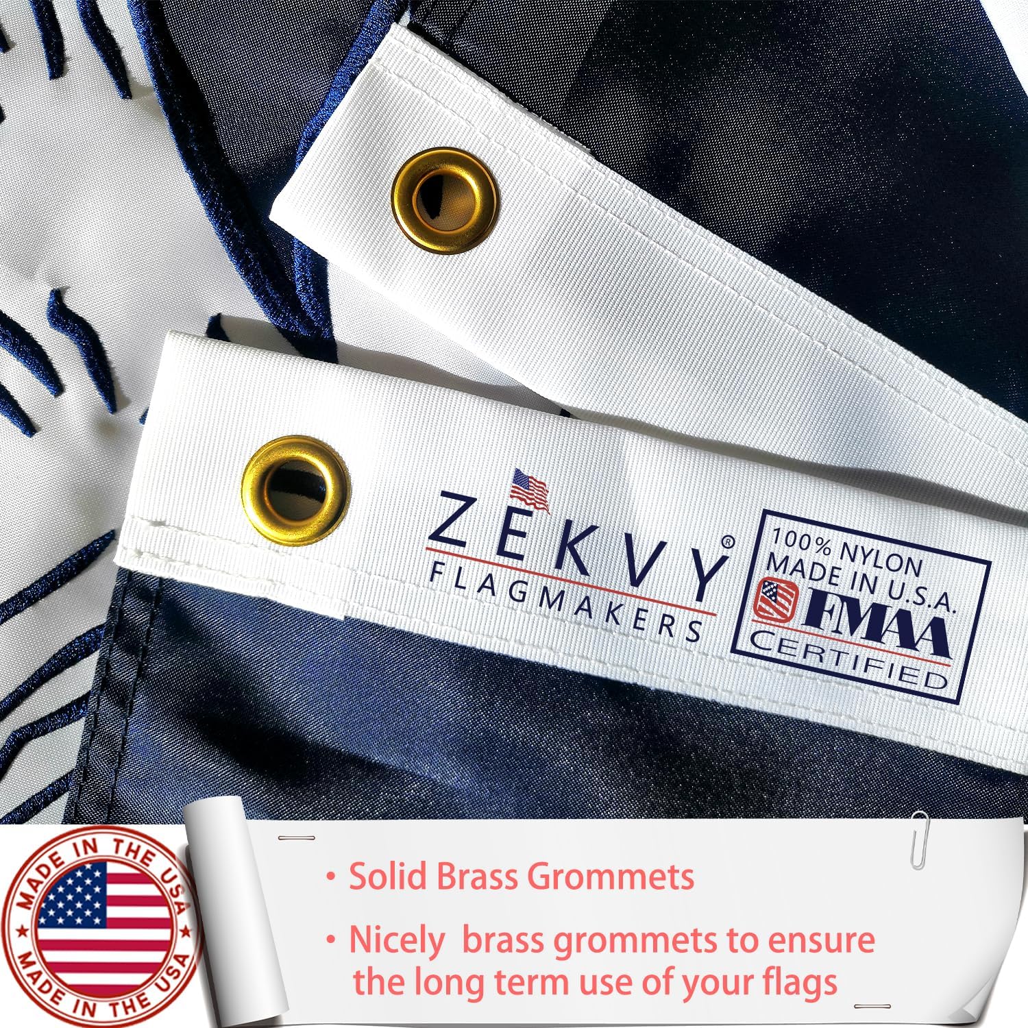 Embroidered South Carolina Flag 3x5 Outdoor Made in USA - Double Sided Heavy Duty Vivid Color South Carolina SC Flags with 2 Brass Grommet - Image 5