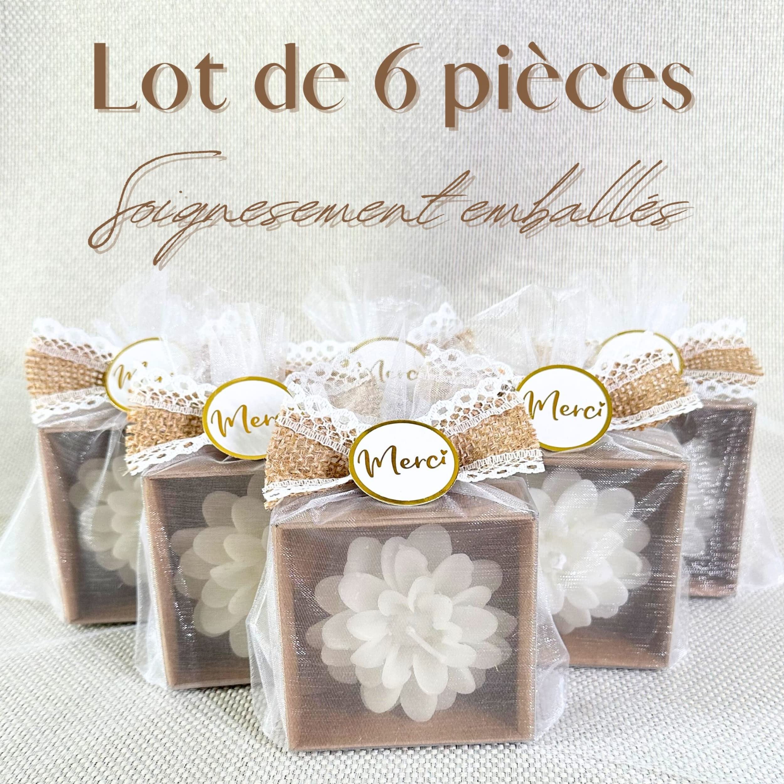24 Bougies Merci Parfumées Freesias - Cadeaux Invités Mariage Baptême Communion Baby Shower