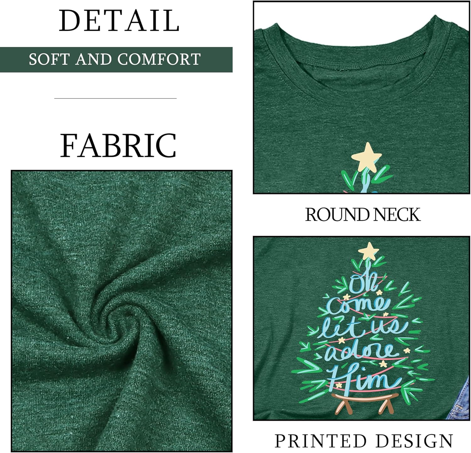 Christmas Shirt for Women Christian Christmas Shirts Religious Prints Tshirts Xmas Holiday Short Sleeve Tops - Image 6