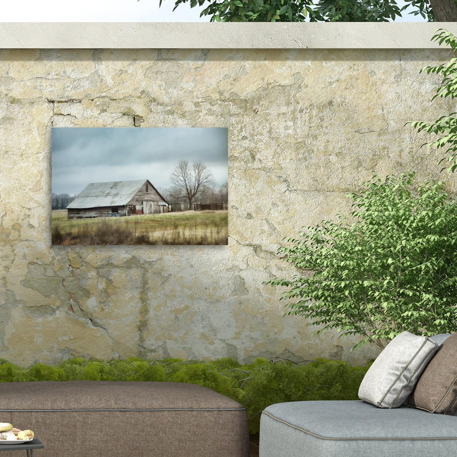 Trademark Fine Art ' An Old Gray Barn ' Outdoor Canvas by Jai Johnson 22x32