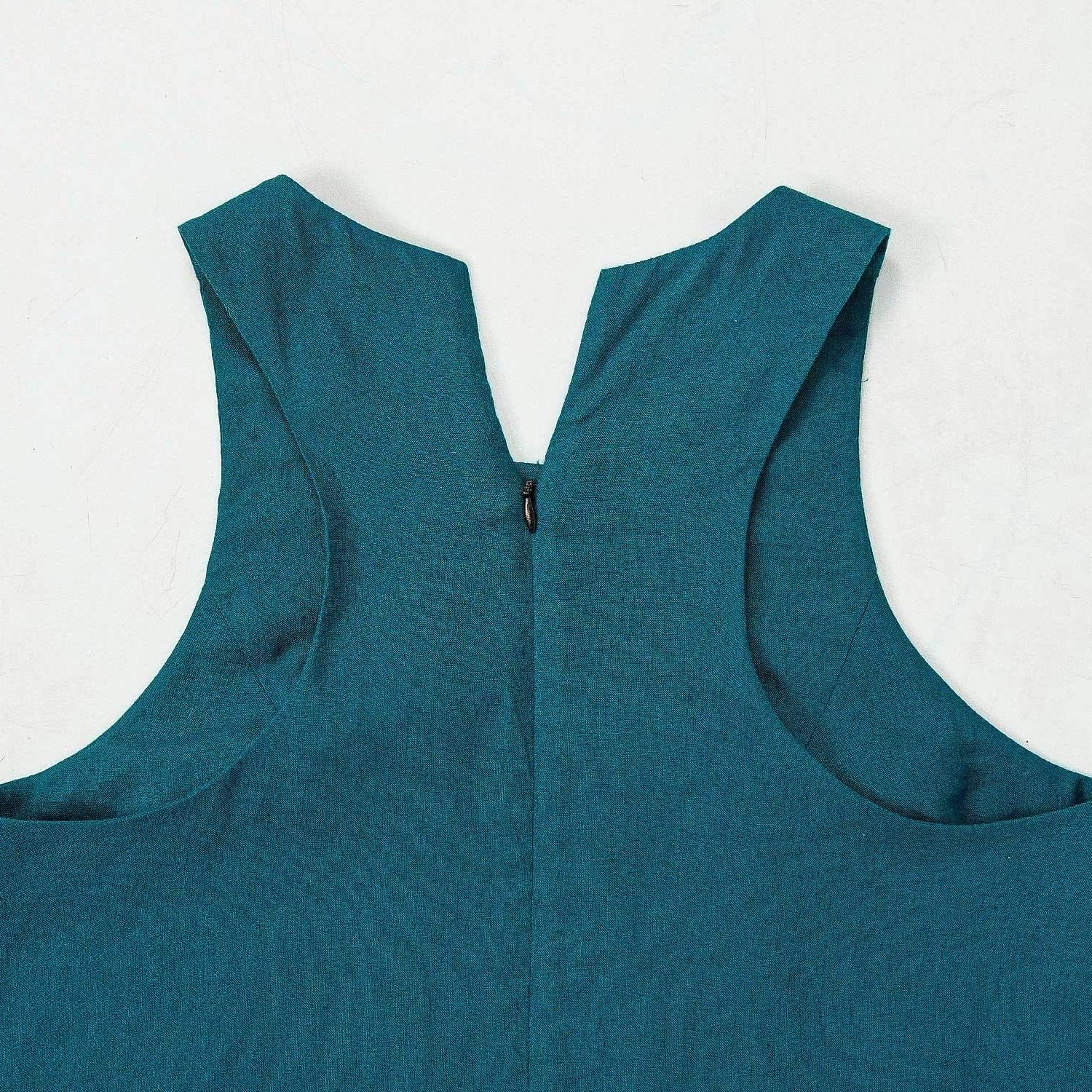 Rainday Women's Linen Dress Sleeveness Loose Dresses Casual Maxi Dress with Pockets - Image 5