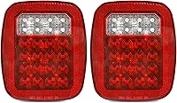MaxxHaul 80685 Universal Square 12V 28-LED Tail Lights for Trucks, Trailers, RVs, Boats - DOT Compliant, Waterproof 2-Pack