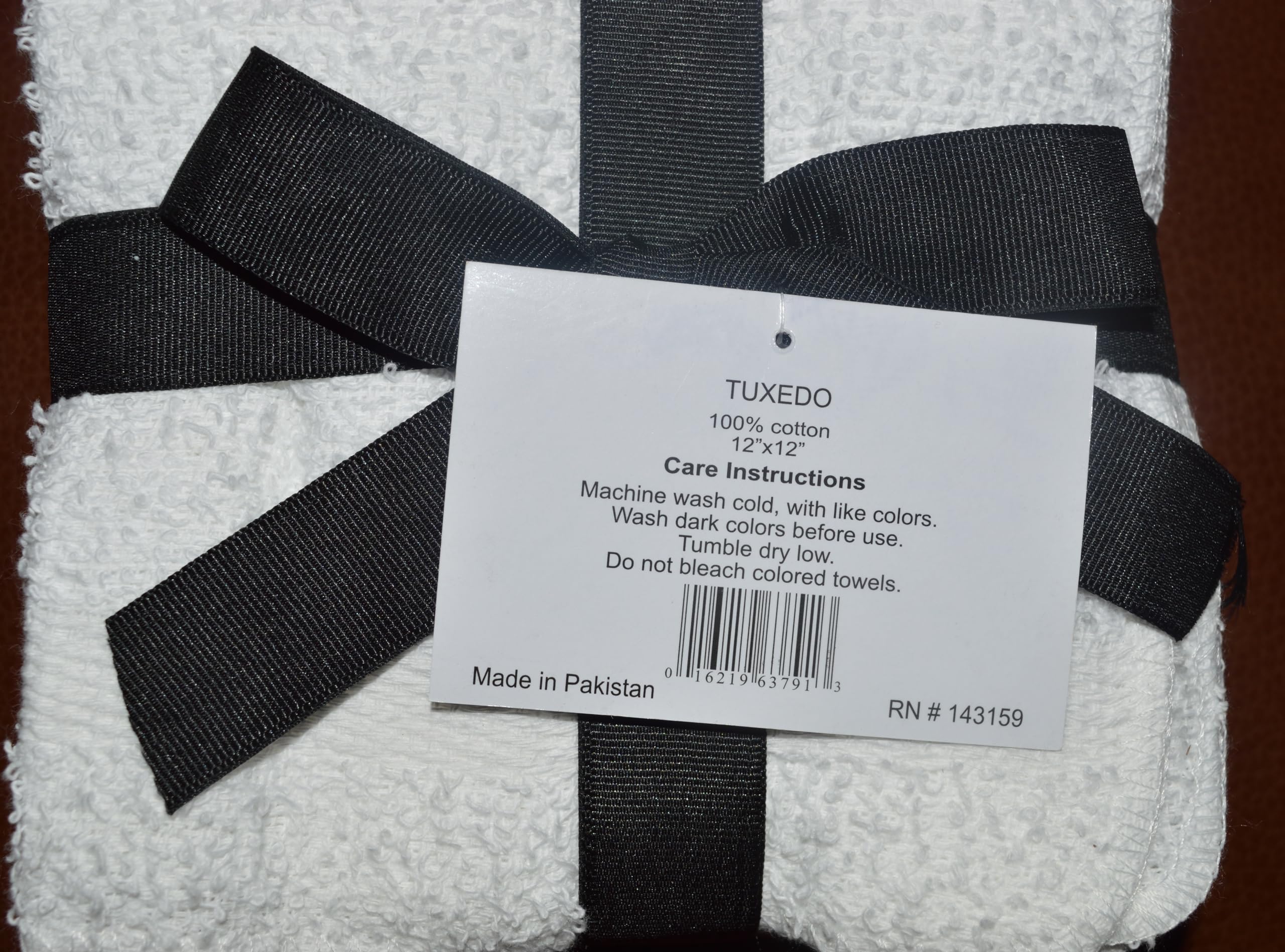 100% Cotton Washcloths, 12 x 12 inches, 8 Pack, White, Super Soft and Thick