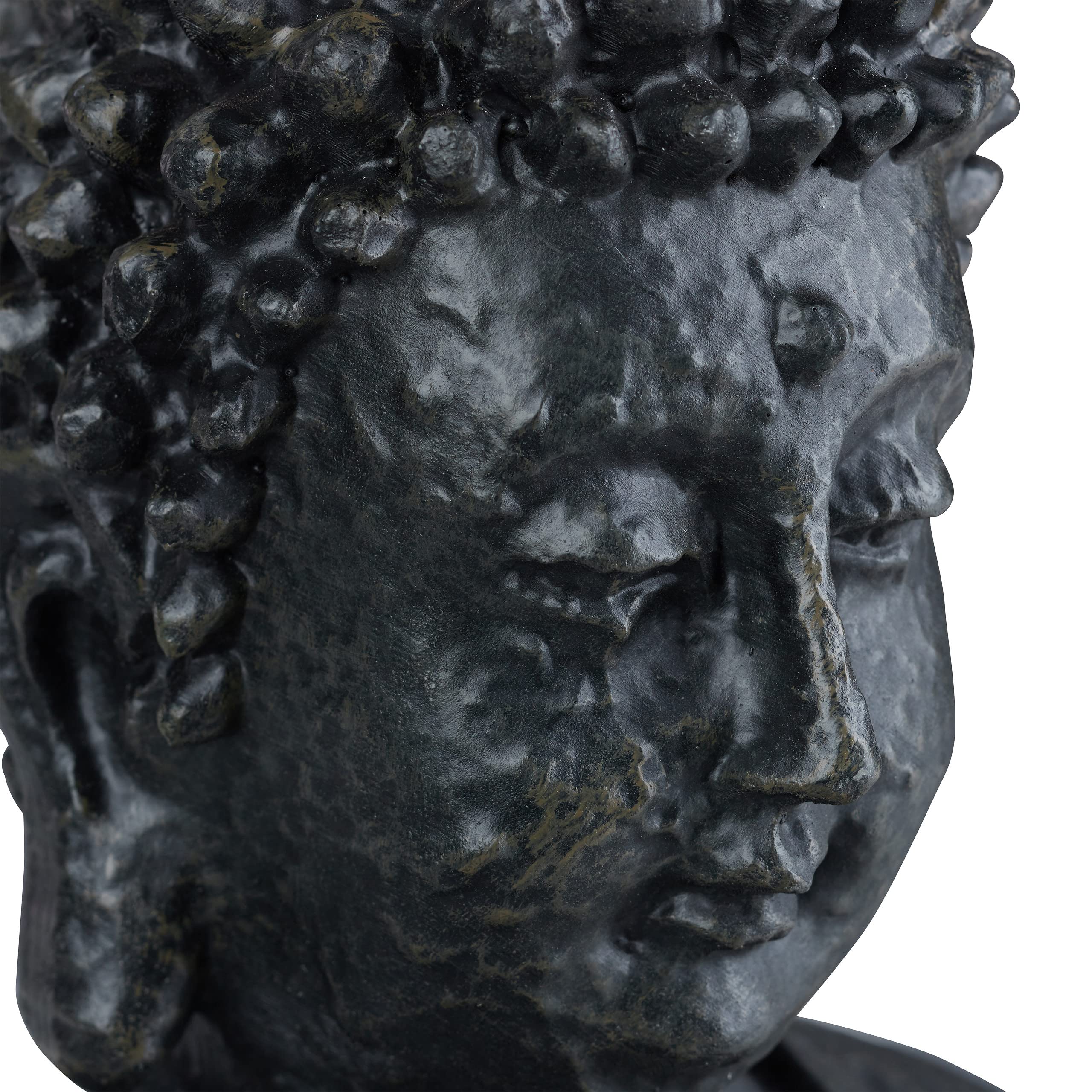 Relaxdays Statua Zen del Buddha Seduto XL, 40 cm, Feng Shui, per Esterni, da Giardino, Decorativa, Grigio Scuro