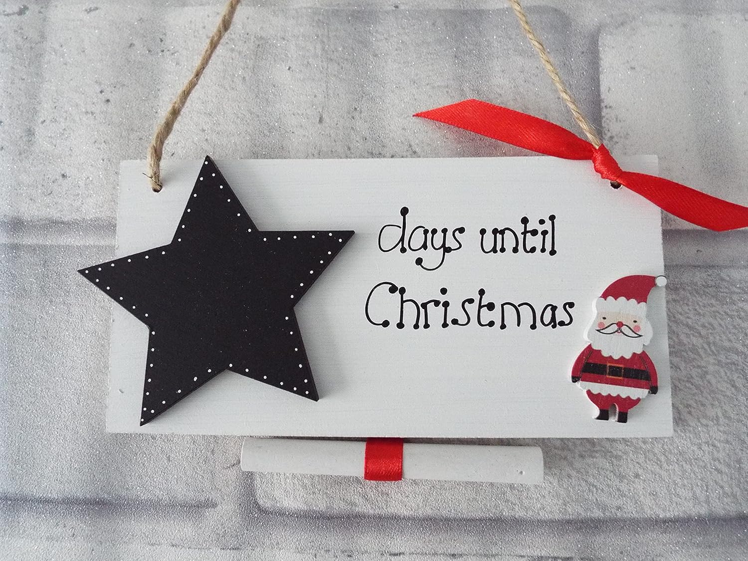 Days Until Christmas Sign Countdown To Christmas Sign Advent Calendar Sign Plaque 6 X3 Chalkboard Sign Amazon Co Uk Handmade Products