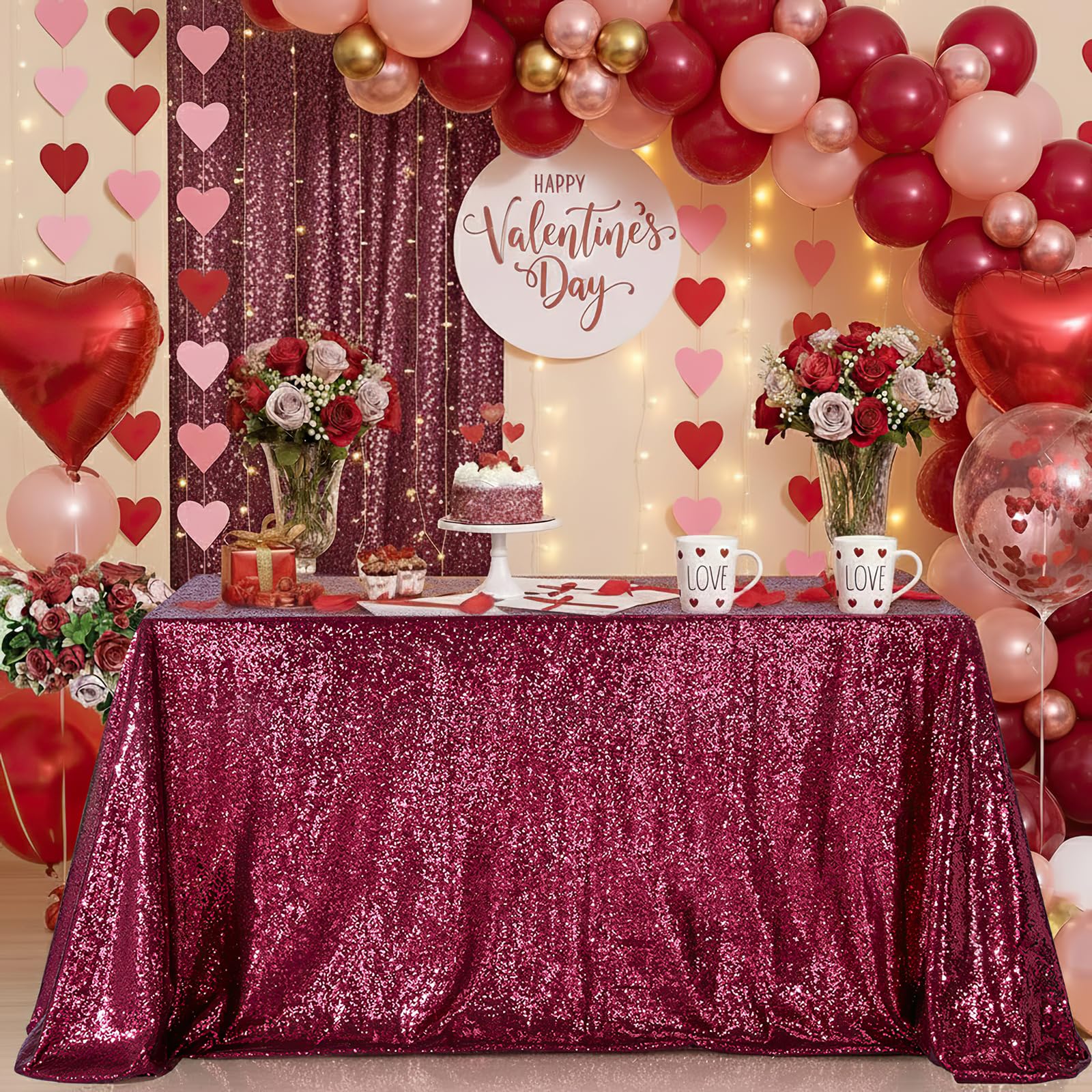 Rectangle Sequin Tablecloth Large 90x156 Inch Party Tablecloths Centerpiece