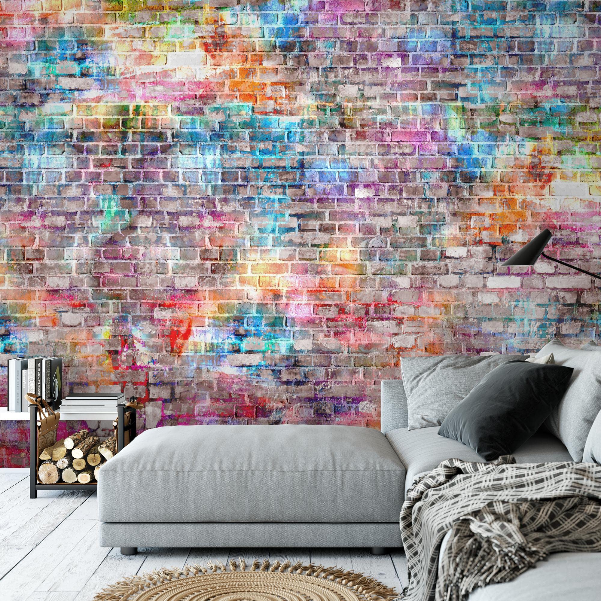 Runa Art Carta da parati fotografica 396 x 280 cm Effetto Muro di mattoni 3D | Vello Decorazione Murale Soggiorno Camera Da Letto | Manifattura tedesca | Marrone 9020012b