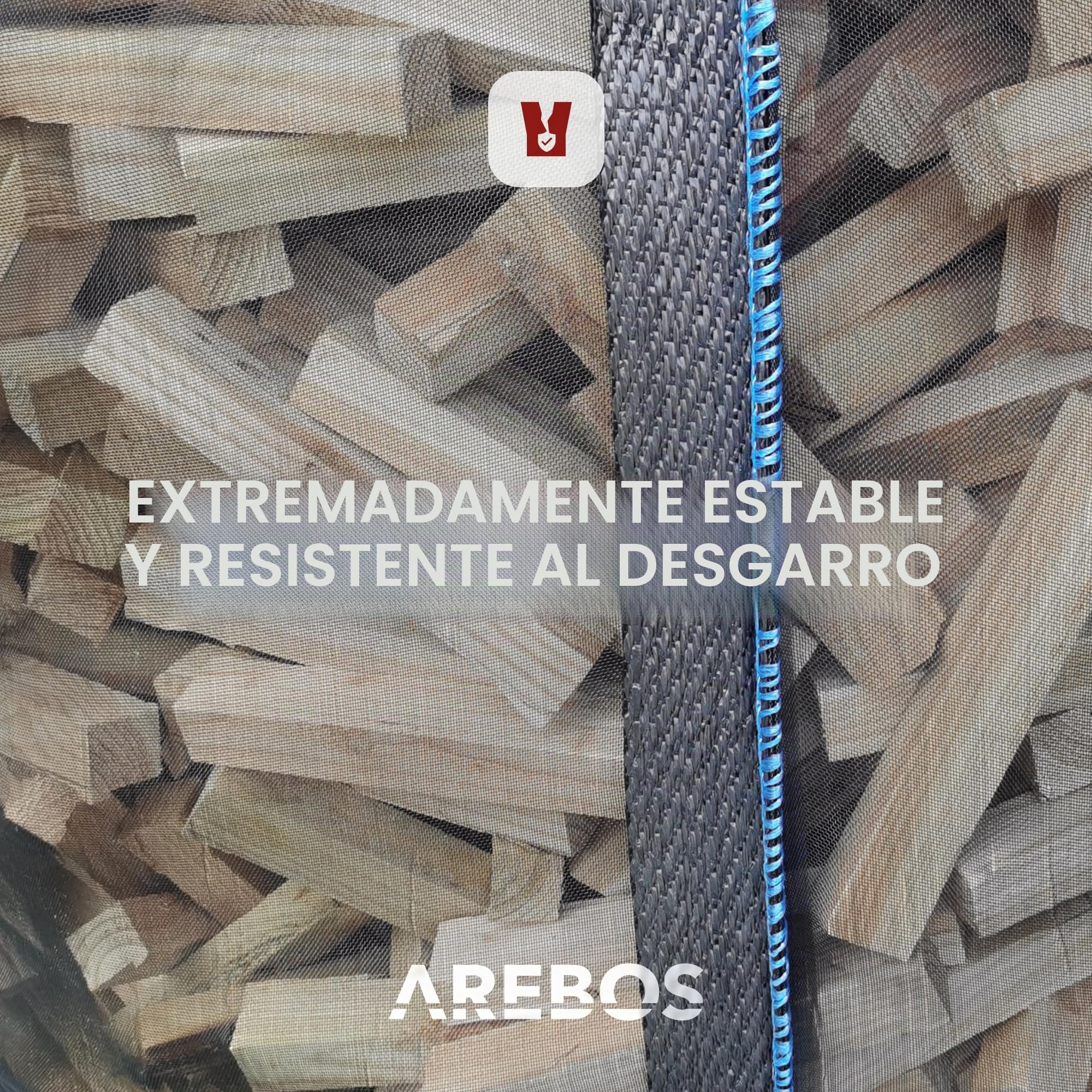 Arebos Bolsa grande | 100 x 100 x 120 cm, con 4 trabillas y delantal | capacidad de carga de 1000 kg | SF 5:1, EN ISO 21898 | saco para escombros de construcción, madera, residuos de