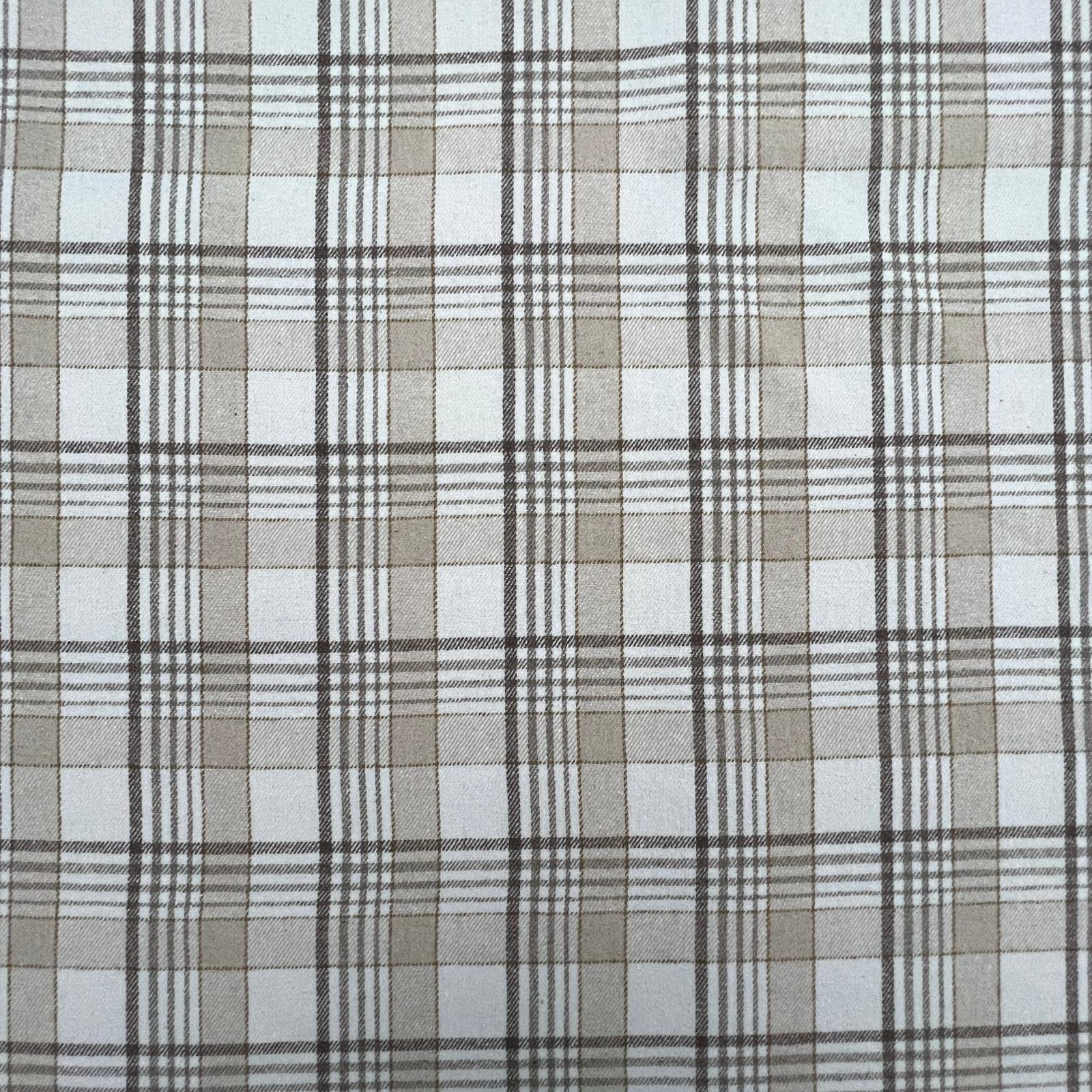 Discover Lifestyle & Fashion Fabrics Plaid Cream Tartan Plaid Wool Mix Check Checked Soft Fabric For Blinds Curtains Cushions Upholstery Clothing Home Décor Furnishings Material | 59" - 150 Cm Wide (Per Metre, )