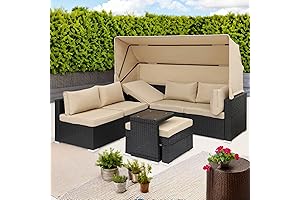 MAGIC UNION 7-Piece Outdoor Daybed with Canopy