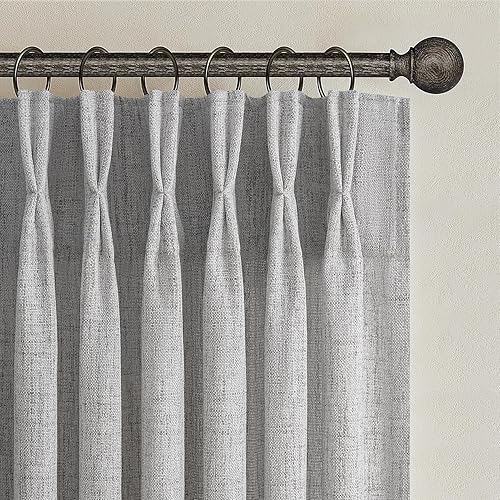 Cortinas semitransparentes color gris claro de 96 pulgadas de largo