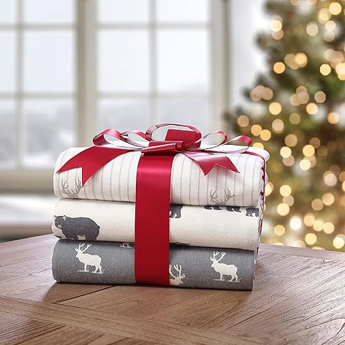 Vista 126 de Eddie Bauer - Full Sheets, Cotton Flannel Bedding Set, Brushed For Extra Softness, Cozy Home Decor (Dog Friends, Full)