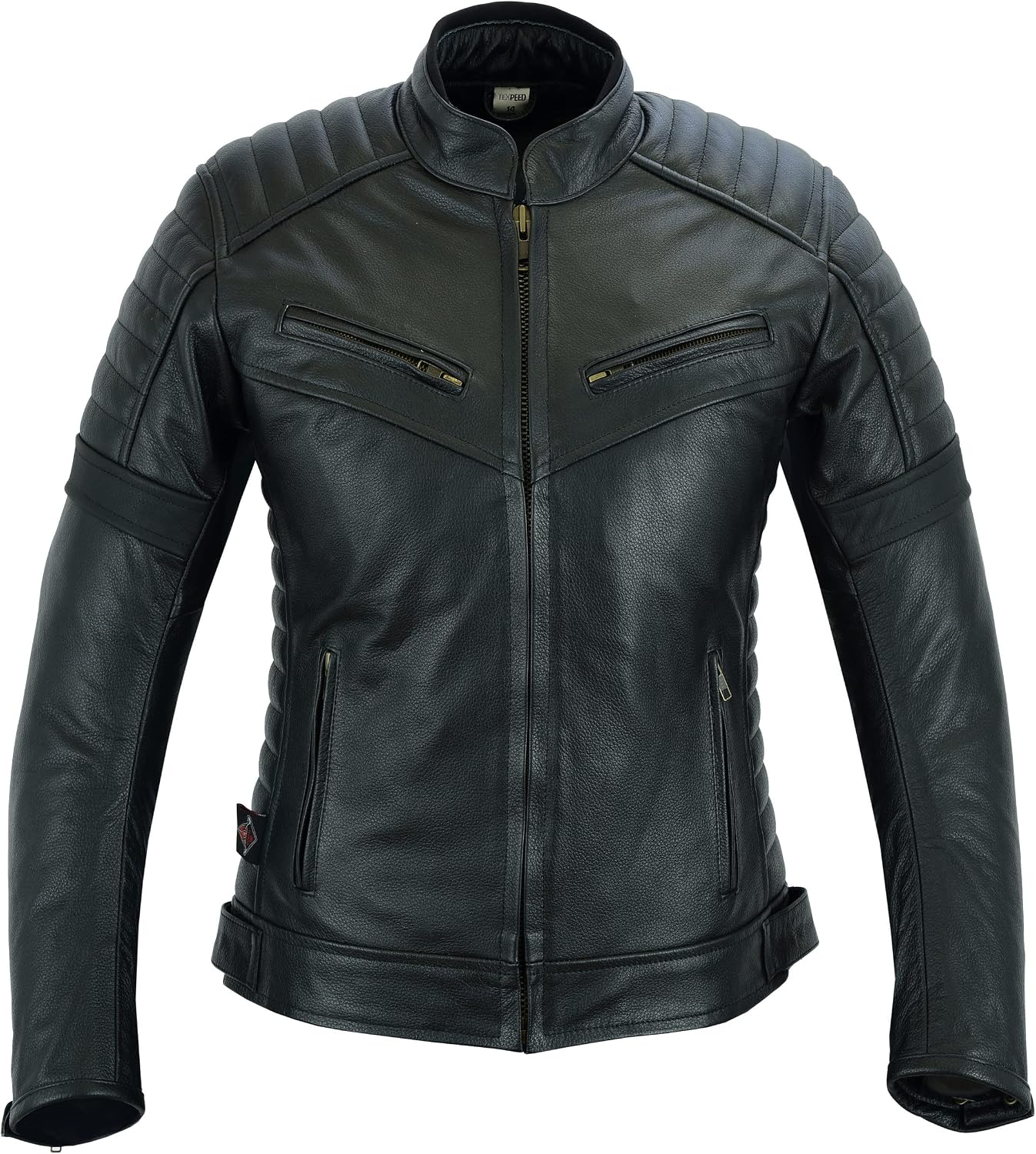 Texpeed Womens Leather Motorcycle Jacket Touring Crusier Motorbike