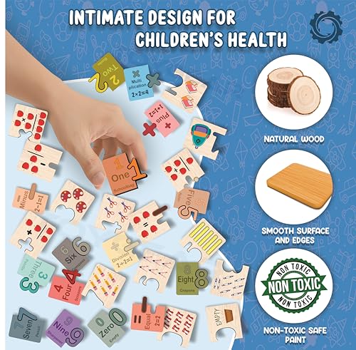 Image of Eco Friendly Materials Wooden Learning Toys Puzzle for Brain Training /jorky Cutting for Home /School /Non-Toxic /Education Memory Games for Baby Boy and Girl (Lock Number)