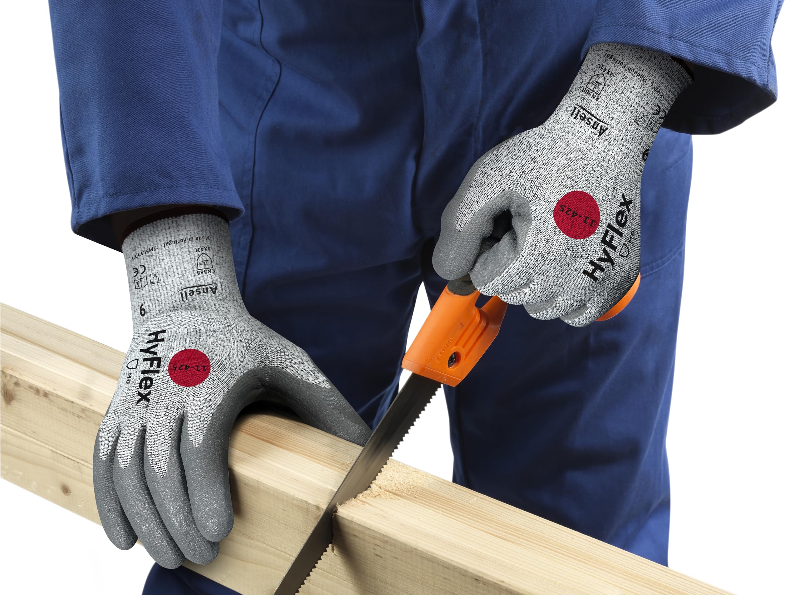 Ansell HyFlex 11-425 Work Gloves Cut Resistant, Excellent Heat and Abrasion Resistance, Mechanical Protection Gloves - Image 4