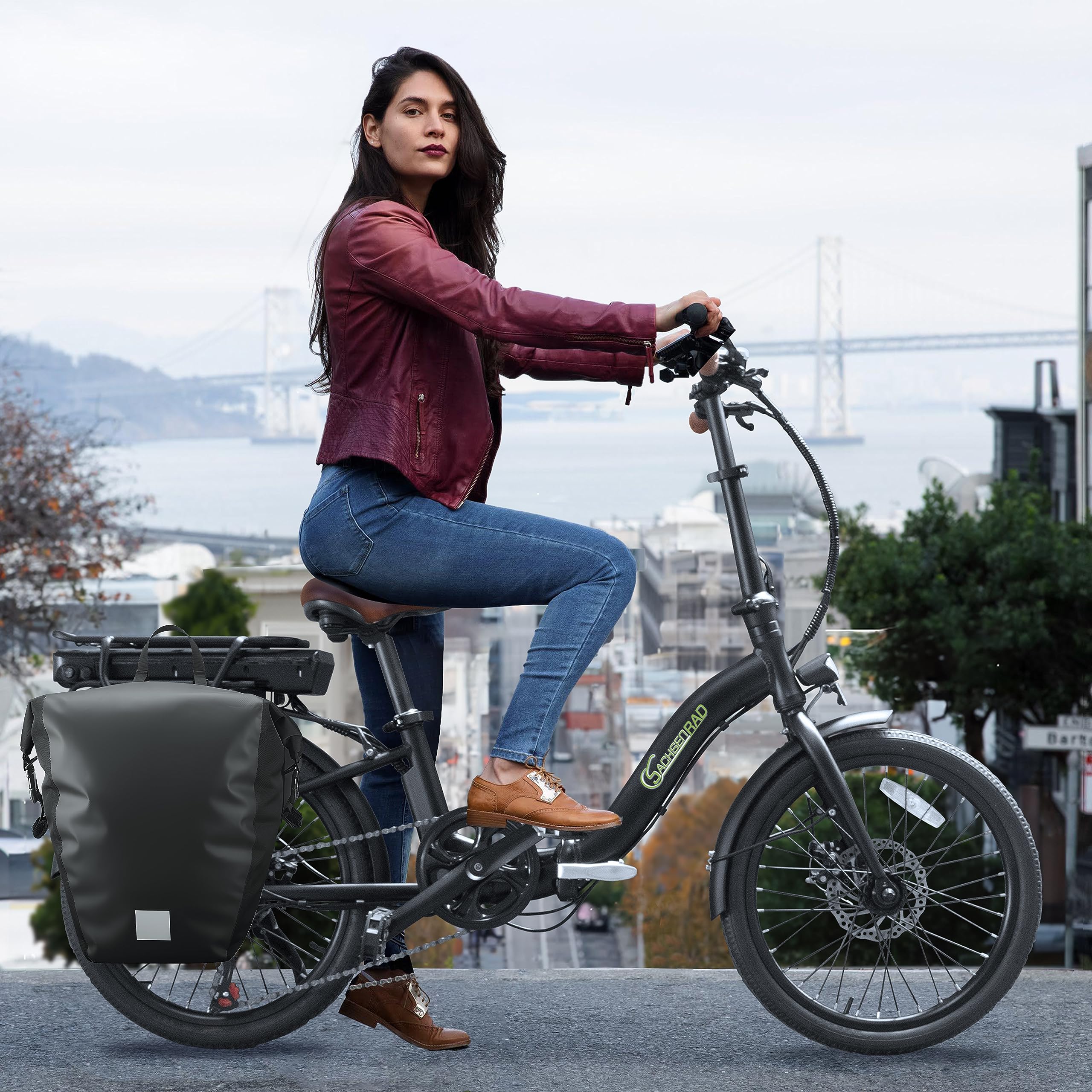 Sacoche de Vélo Impérméable 20L pour Porte Bagages Arrière Grand Volume Accessoire Sacoche VAE Vélo Électrique Ville VTC et Cyclotourisme