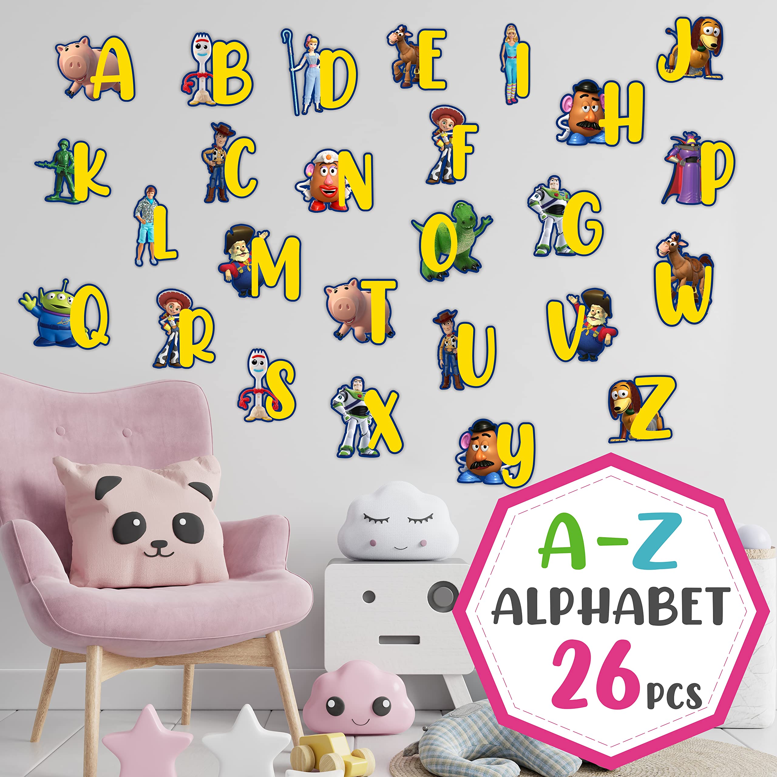 Seyal® Toy Stry A - Z Alphabet Wall Sticker, Toy Story a - Z Alphabet Wall Sticker, Small - Image 2