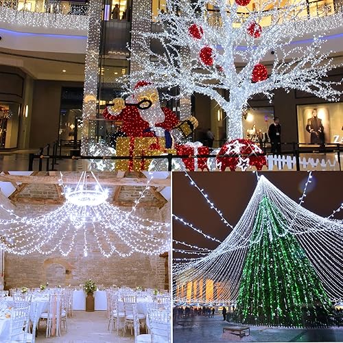 Miniatura 6 de Luces de Navidad de 175 pies para exteriores, 500 luces LED de Navidad con 8 modos, temporizador, luces parpadeantes impermeables para fiestas de