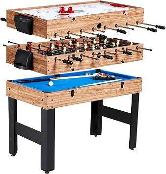 Table Game 3-In-1 Multi Combo Game Table Foosball Soccer Billiards Pool