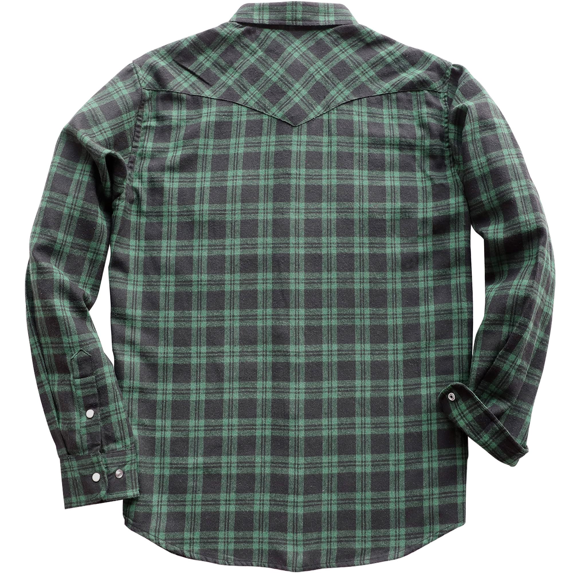 Dubinik® Camicia Flanella Uomo Invernale Camicia Uomo Flanella Cotone Western Cowboy con Bottone Automatico Vintage Quadri