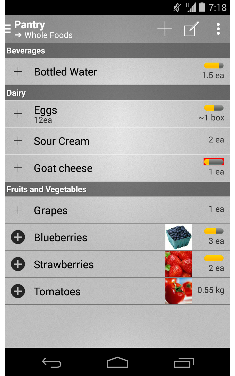 Aplicación Mighty Grocery Shopping List Free en Amazon Appstore