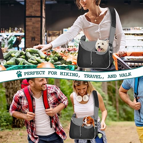 Miniatura 6 de PetAmi Bolsa de transporte para perros pequeños, bolsa cruzada de lados suaves para cachorros, bolsa ajustable para mascotas para llevar de viaje