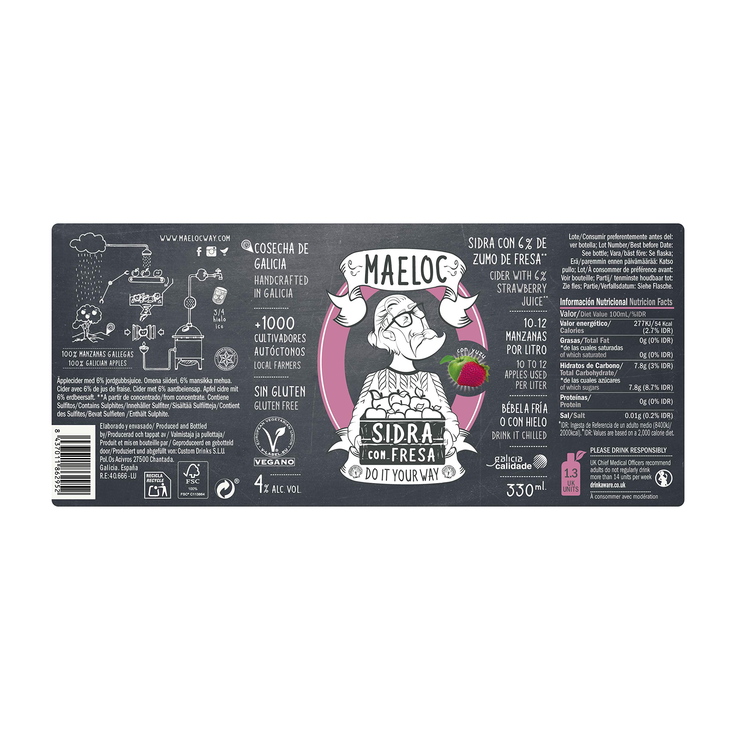 Maeloc Sidra con Fresa 24 botellas x 330 ml