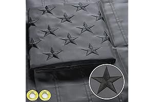 Embroidered All Black American Flags 3x5