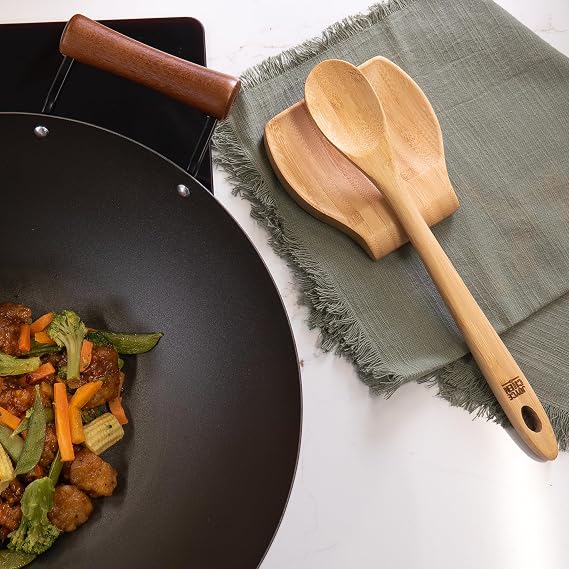 Joyce Chen Burnished Bamboo Mixing Spoon, 12-Inch