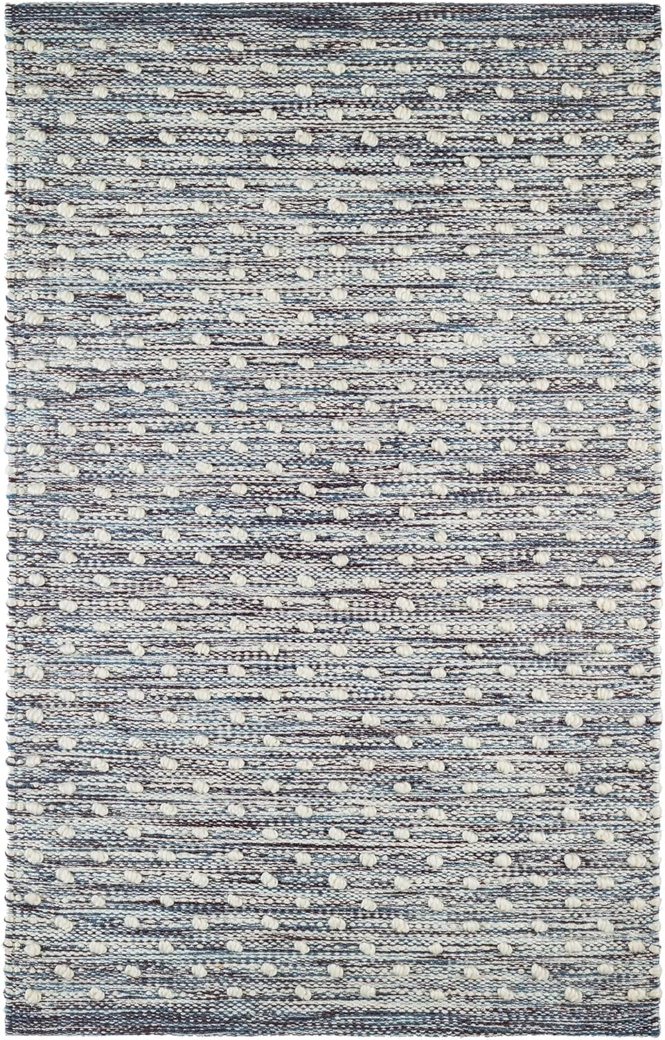 Dash and Albert Hobnail Blue Handwoven Indoor/Outdoor Rug, Runner-2.5 X 8 Feet, Blue Geometric Pattern - Premium Luxury Hotel Quality Soft Breathable Hypoallergenic Machine Washable Easy Care All