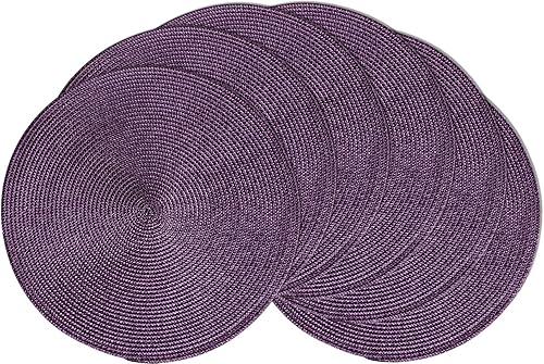 Miniatura 20 de AHHFSMEI Juego de 6 manteles individuales redondos trenzados de 15 pulgadas para mesas de comedor, tejidos naturales, resistentes al calor, juego de