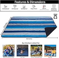 Vista 2 de BRAWNTIDE Manta grande impermeable para exteriores, forro polar extragrueso, cálida, resistente al viento, a prueba de arena, acolchada, 82 x 55