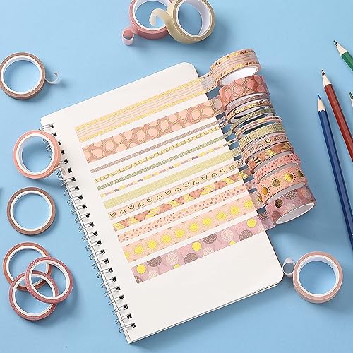 Vista 183 de Mr. Pen - Juego de cintas Washi, 21 rollos, tamaños surtidos, cinta washi floral para diario