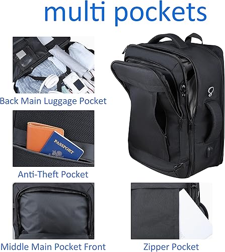 Miniatura 3 de Lapsouno Mochila de transporte, mochila de viaje expandible para equipaje de mano, mochilas de viaje extra grandes aprobadas para vuelos de 40