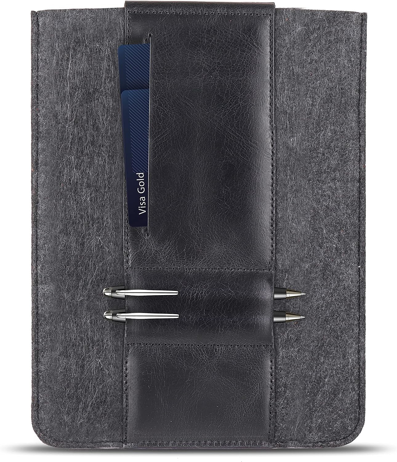 MegaGear Genuine Leather Tablet Sleeve Case for iPad Pro 11 inches, All Generations iPad Air & iPad (Black, 12.9 Inch) - Image 4