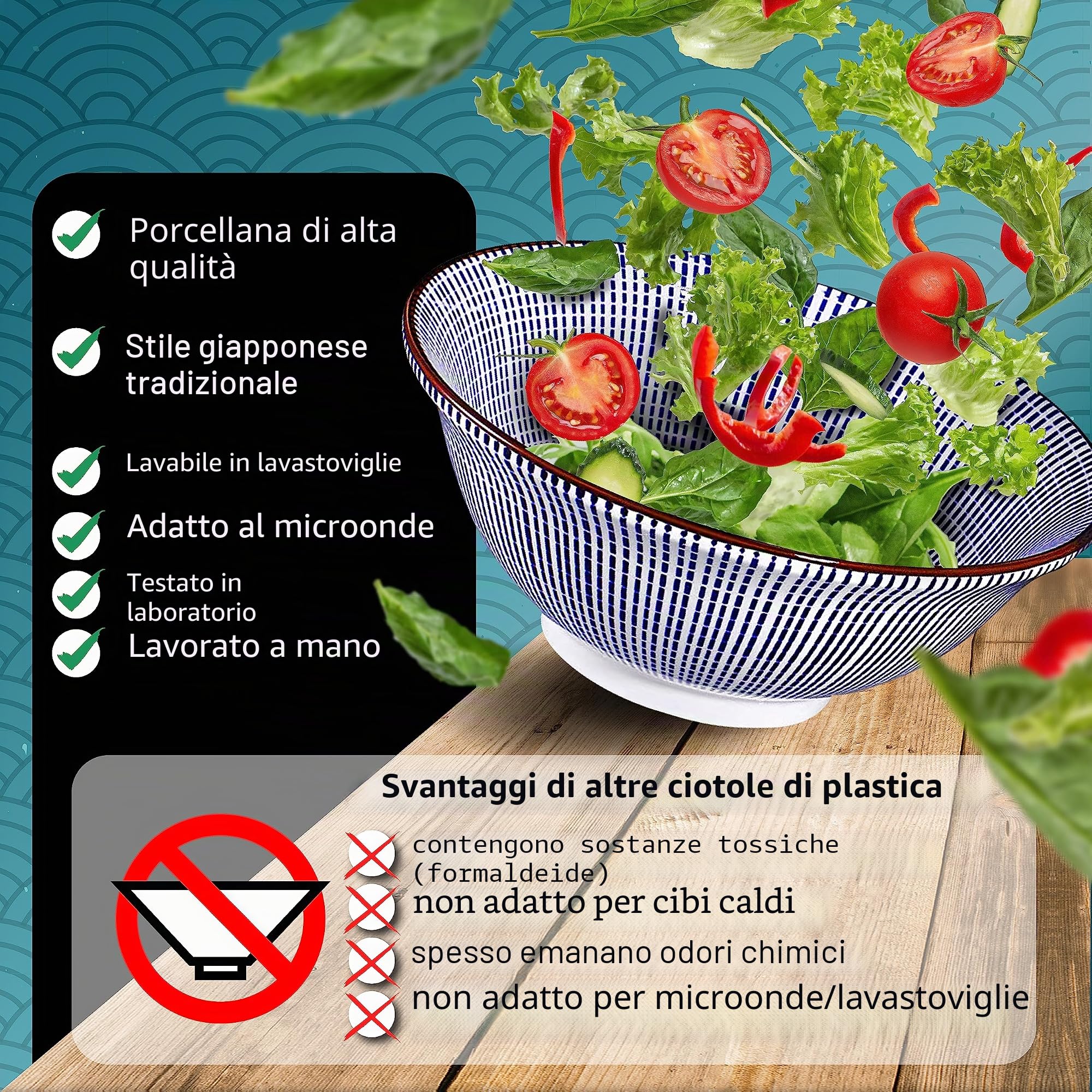 Urban Lifestyle ciotola ramen set 2 pezzi Ø 20,5 cm stile giapponese ciotola porcellana 1000 ml ciotola zuppa ciotola noodles ciotola pho ciotola insalata ciotola cereali TOKUSA