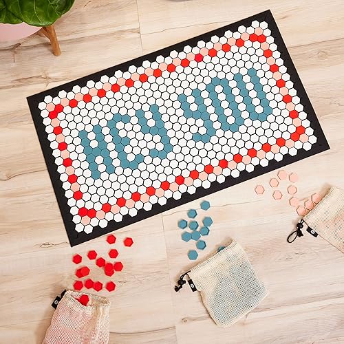 Letterfolk Paquete de 300 juegos de azulejos y tapetes personalizables, paquete de 300 juegos de azulejos y tapete de azulejos blanco, 4 colores de