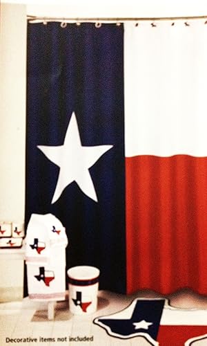 Cortina de ducha de tela con bandera de Texas