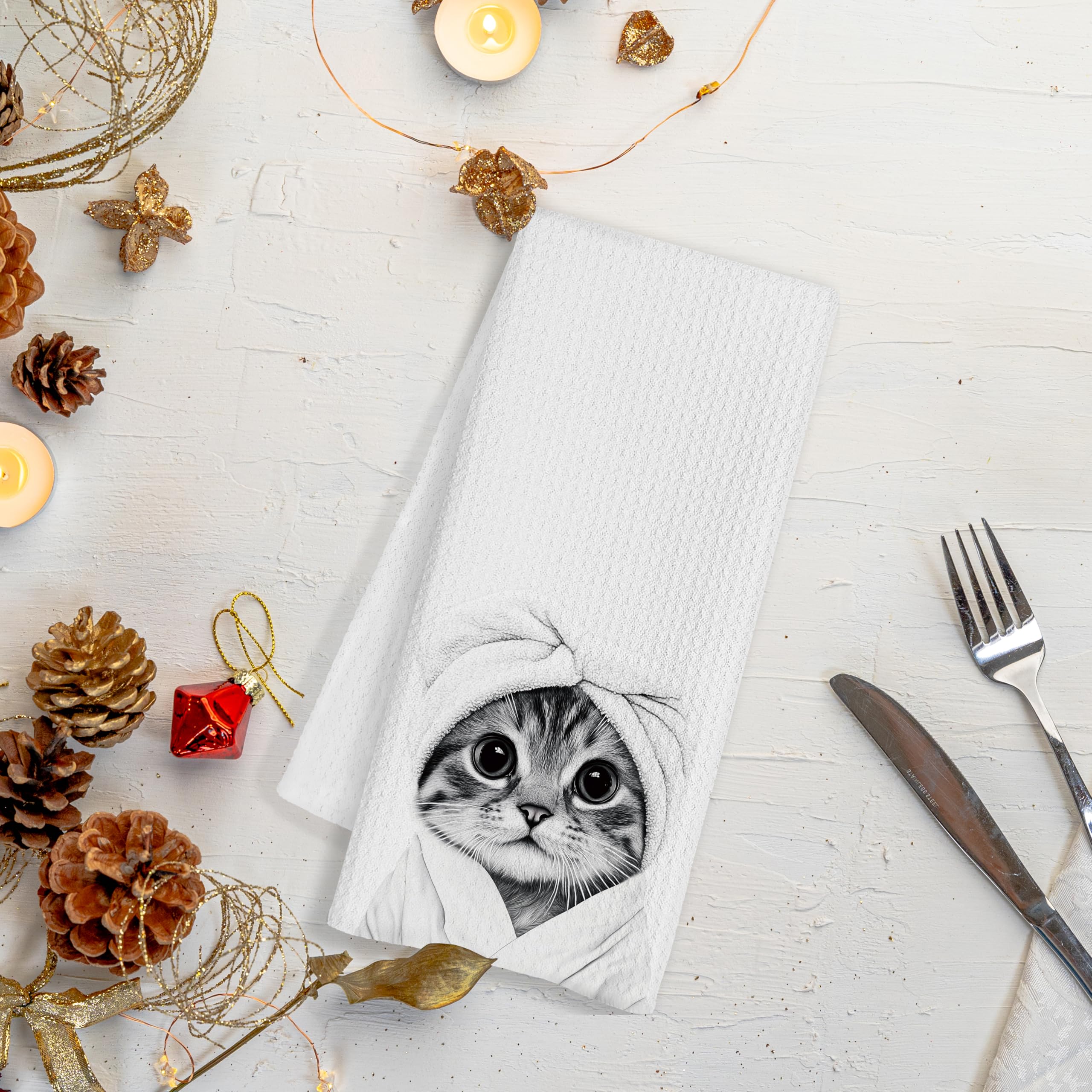 2 Toallas De Mano De Microfibra Con Diseño De Gato - Rosa, Absorbentes, Con Lazo Para Colgar