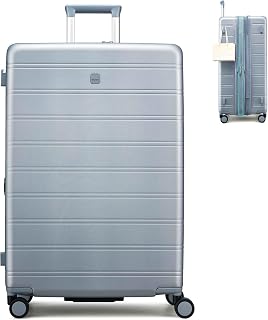 MILADA 28-Inch Large Hardside Expandable Checked Luggage Suitcase, Silver