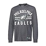 Ultra Game NFL Official Youth Super Soft Supreme Long Sleeve T-Shirt, Philadelphia Eagles, Heather Charcoal, 14-16