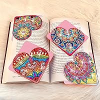 Vista 3 de Marcapáginas de Arte de Diamante con Corazón, 4 PCS Marcapáginas de Arte de Diamante para Amantes de los Libros, Kits de Marcapáginas de Esquina DIY