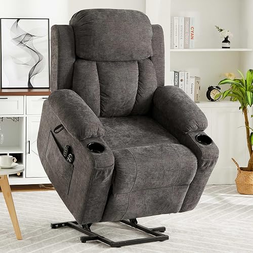 Power Lift Recliner Chair - Heat and Massage, Chenille Electric